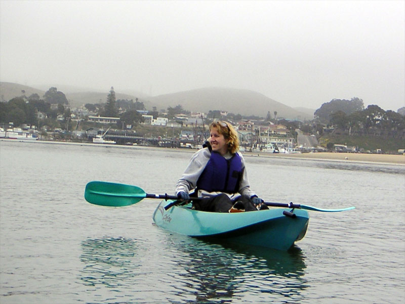Mary Sadek of purrsandpooches.com in her Cobra Kayak